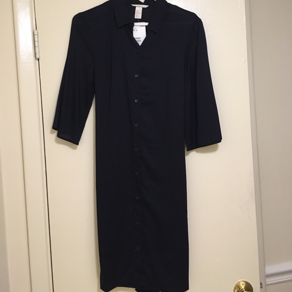 H&M Navy Blue Button up Dress